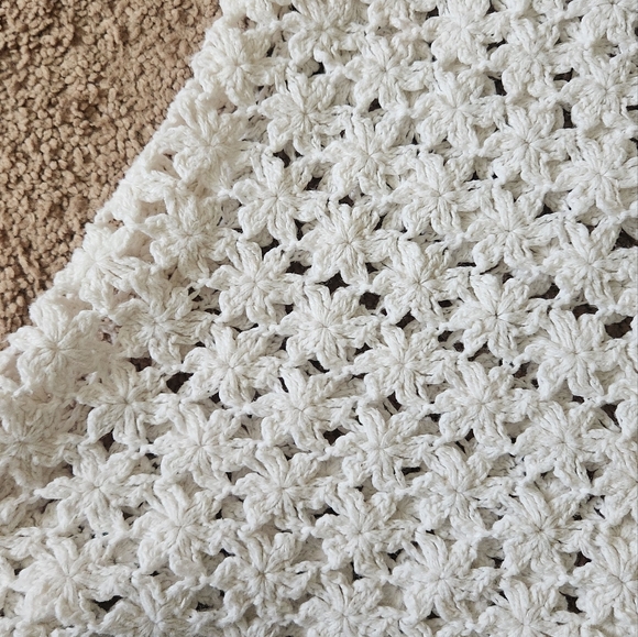 Y2K Ivory Crochet Collared Button Up Shirt Boho Cottage Festival Renaissance M - Picture 6 of 8